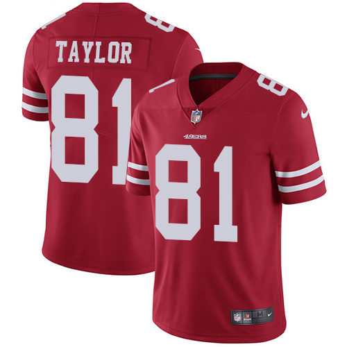 Nike 49ers #81 Trent Taylor Red Team Color Youth Stitched NFL Vapor Untouchable Limited Jersey